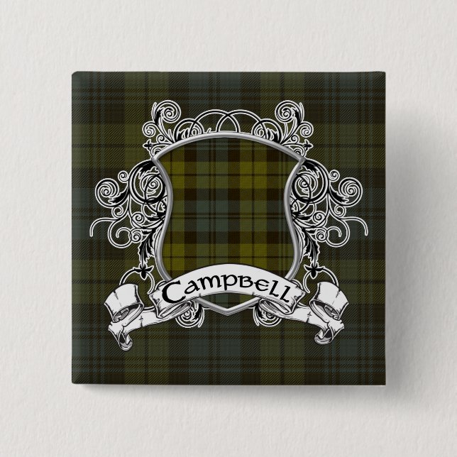 Badge Carré 5 Cm Campbell Tartan Shield (Devant)
