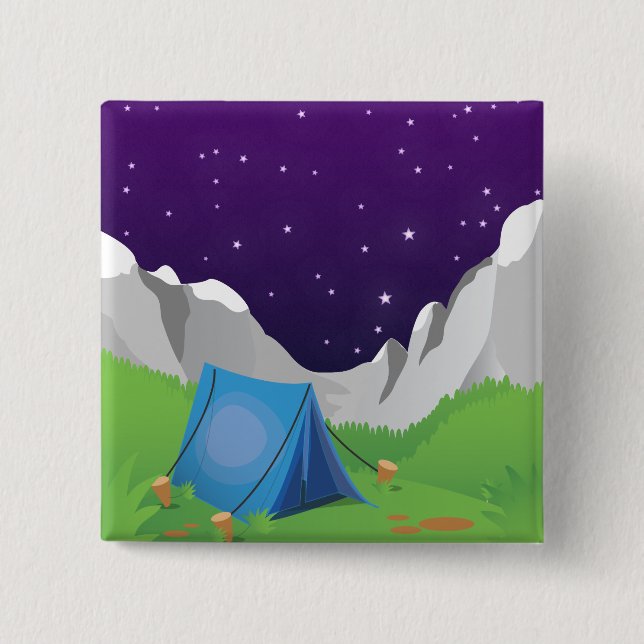 Badge Carré 5 Cm Camping (Devant)