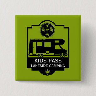 Badge Carré 5 Cm Camping Caravan Business