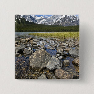 Badge Carré 5 Cm Canada, Alberta, montagnes Rocheuses, Banff Nation