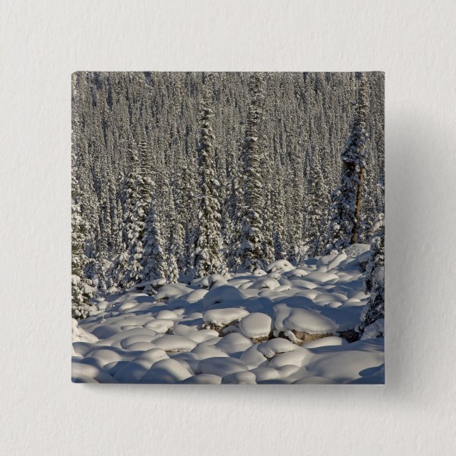 Badge Carré 5 Cm Canada, Alberta, parc national de Jasper. (Devant)