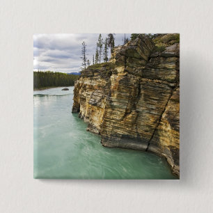 Badge Carré 5 Cm Canada, Alberta, parc national de Jasper, Athabasc