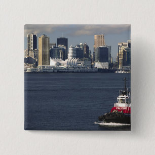 Badge Carré 5 Cm Canada, Colombie-Britannique, Vancouver. Centre-vi