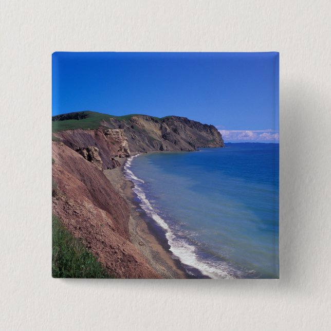 Badge Carré 5 Cm Canada, Québec, Îles-de-la-Madeleine, Casquette Al (Devant)