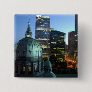 Badge Carré 5 Cm Canada, Québec, Montréal. Centre-ville de Montr