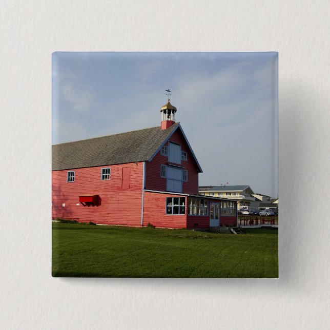 Badge Carré 5 Cm Canada, Québec, Percé. IMAGE RESTREINTE : Non (Devant)