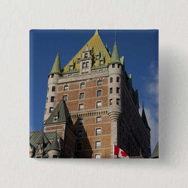 Badge Carré 5 Cm Canada, Québec, Québec. Château Fairmont (Devant)