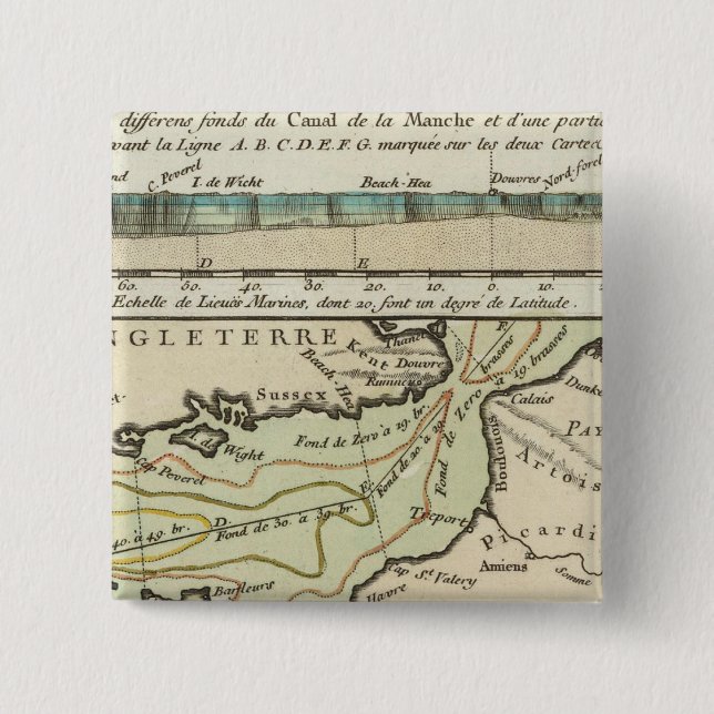 Badge Carré 5 Cm Canal anglais (Devant)
