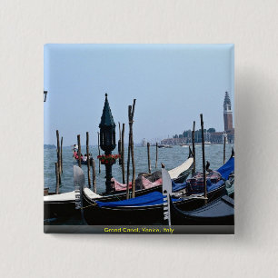 Badge Carré 5 Cm Canal grand, Venise, Italie
