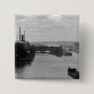 Badge Carré 5 Cm Canal maritime de Manchester, c.1910