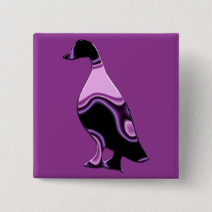 Badge Carré 5 Cm Canard psychédélique