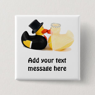 Badge Carré 5 Cm Canards de mariage 2