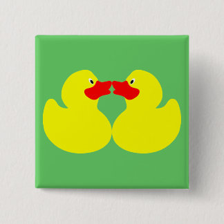 Badge Carré 5 Cm canards jaunes