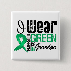 Badge Carré 5 Cm Cancer de foie je porte le vert vert pour mon