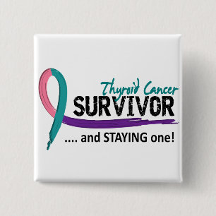 Badge Carré 5 Cm Cancer de la thyroïde du survivant 8