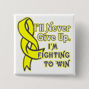 Badge Carré 5 Cm Cancer de sarcome d'Ewings que je n'abandonnerai
