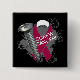 Badge Carré 5 Cm Cancer de vis - cancer de la tête et du cou grung