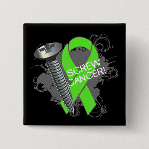 Badge Carré 5 Cm Cancer de vis - lymphome grunge de Non-Hodgkins