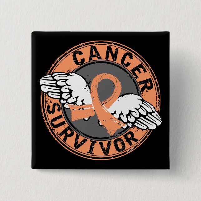 Badge Carré 5 Cm Cancer du corps utérin du survivant 14 (Devant)