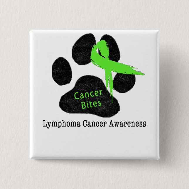 Badge Carré 5 Cm Cancer du lymphome chez les chiens Sensibilisation (Devant)