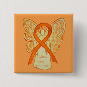 Badge Carré 5 Cm Cancer du rein Sensibilisation à l'angle Ruban Per