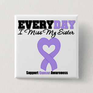 Badge Carré 5 Cm Cancer Général Tous Les Jours Ma Soeur Me Manque