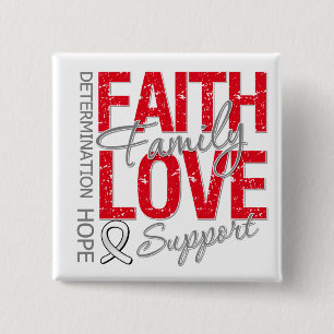 Badge Carré 5 Cm Cancer Inspirant Slogan Collage Cancer du poumon