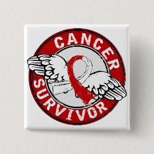 Badge Carré 5 Cm Cancer oral du survivant 14