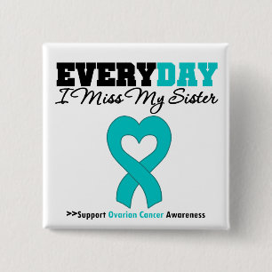 Badge Carré 5 Cm Cancer ovarien chaque Mlle My Sister du jour I