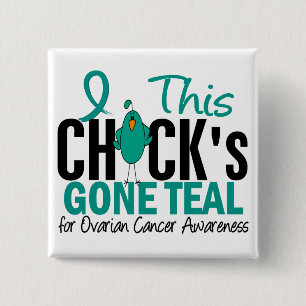 Badge Carré 5 Cm Cancer ovarien Teal allé par poussin