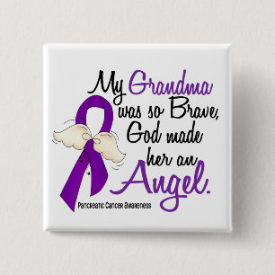 Badge Carré 5 Cm Cancer pancréatique de grand-maman de l'ange 2