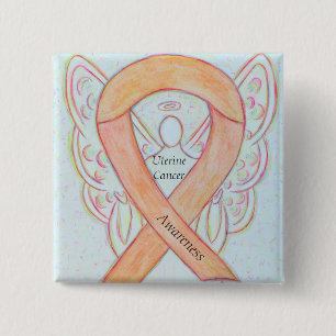 Badge Carré 5 Cm Cancer utérin Sensibilisation à l'angle Épingle