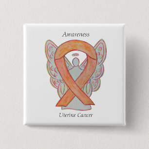 Badge Carré 5 Cm Cancer utérin Sensibilisation à l'angle Épingles d
