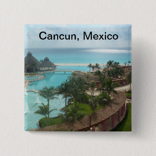 Badge Carré 5 Cm Cancun Mexique