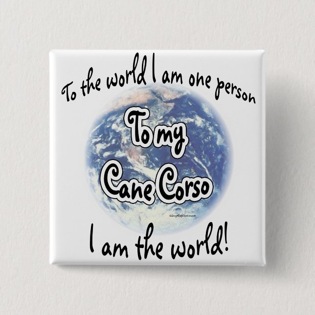 Badge Carré 5 Cm Canne Corso World 2 (Devant)