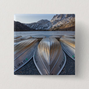 Badge Carré 5 Cm Canoë au lac