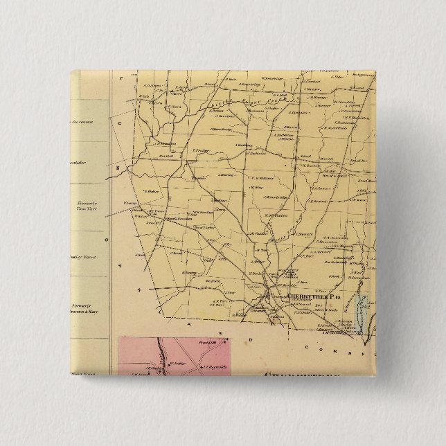 Badge Carré 5 Cm Canton de Cherrytree (Devant)