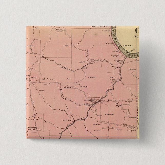 Badge Carré 5 Cm Canton de Clinton (Devant)