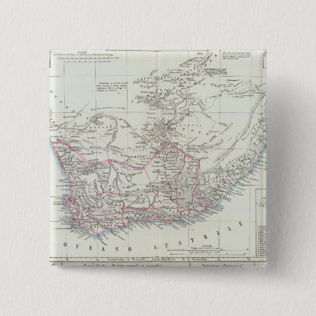 Badge Carré 5 Cm Cap, Afrique du Sud 2 (Devant)