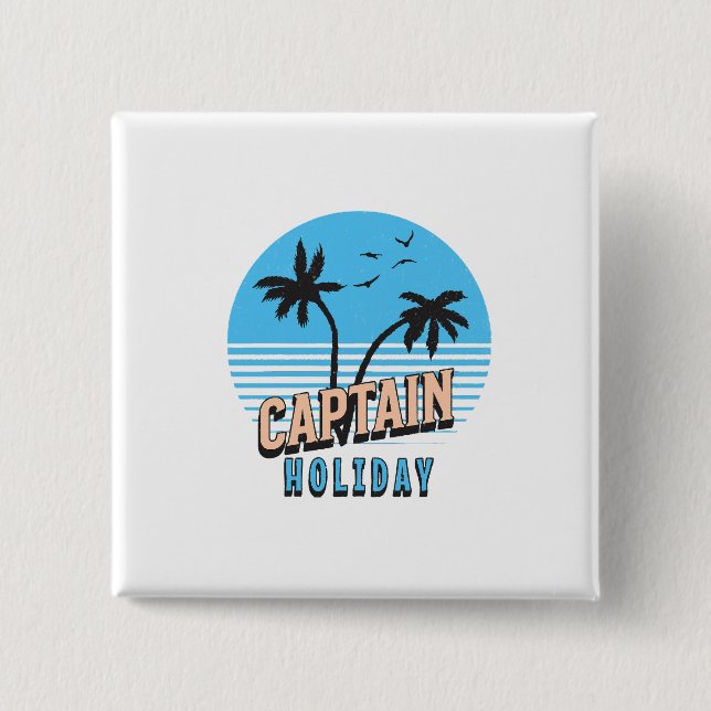 Badge Carré 5 Cm Capitaine Holiday (Devant)