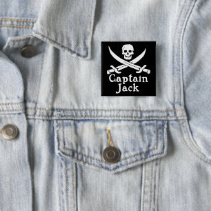 Badge Carré 5 Cm Capitaine Jack