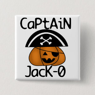 Badge Carré 5 Cm Capitaine Jack=O T-shirts et cadeaux Halloween