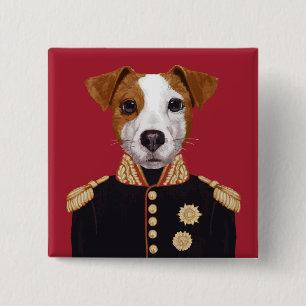 Badge Carré 5 Cm Capitaine Jack Russell