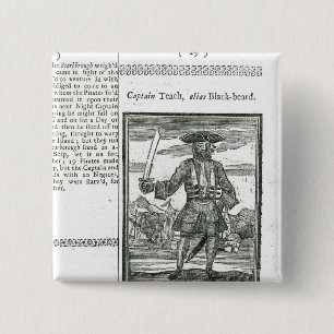Badge Carré 5 Cm Capitaine Teach, alias barbe noire
