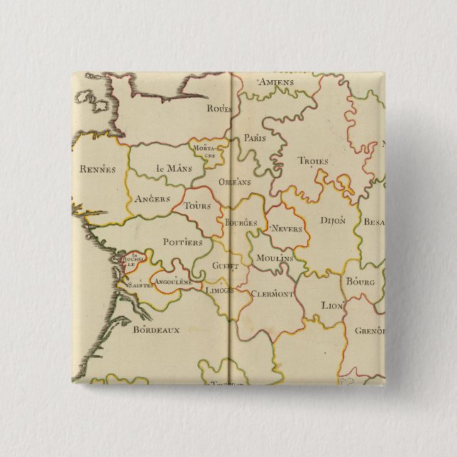 Badge Carré 5 Cm Capitales de France (Devant)