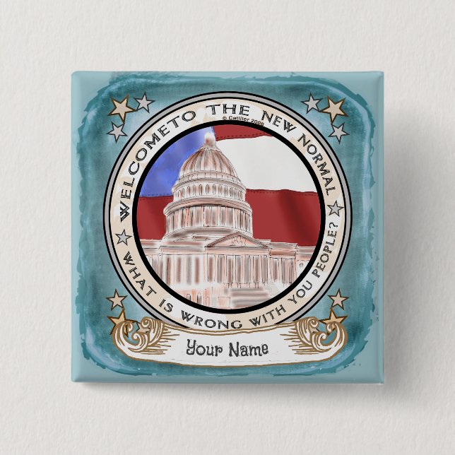 Badge Carré 5 Cm Capitol New Normal  (Devant)