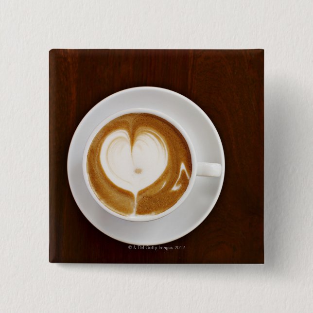 Badge Carré 5 Cm Cappuccino avec amour (Devant)