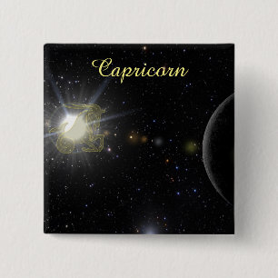 Badge Carré 5 Cm Capricorne intelligent