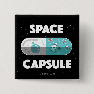 Badge Carré 5 Cm Capsule d'espace