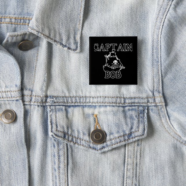Badge Carré 5 Cm Capt Bob (En situation)